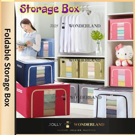 foldable steel frame storage box|foldable storage box murah.